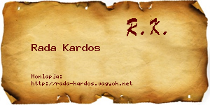 Rada Kardos névjegykártya